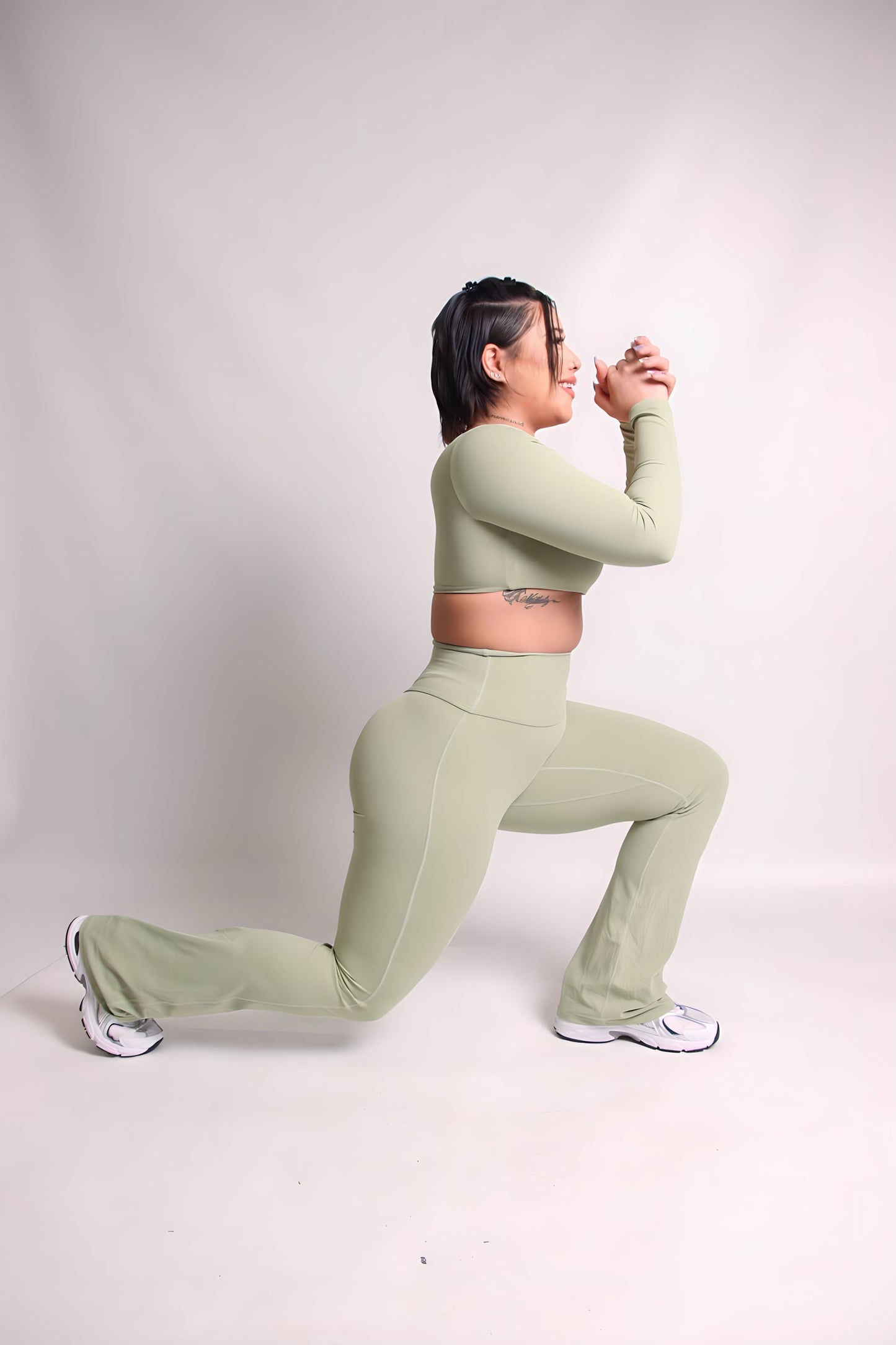 Olive Everyday Long Sleeve Crop Top